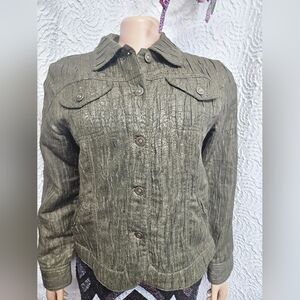 Ruby Rd Green Utility Jacket with Textured Fabric